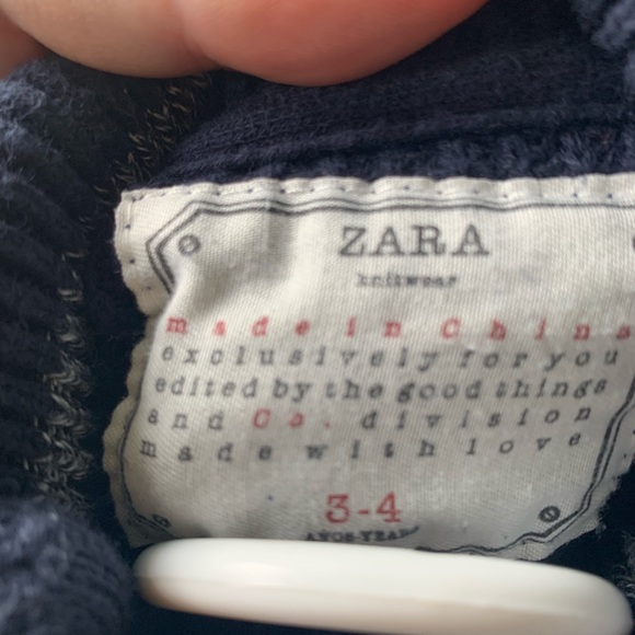 Zara Mock Neck Blue Zipper Sweater - Picture 3 of 3